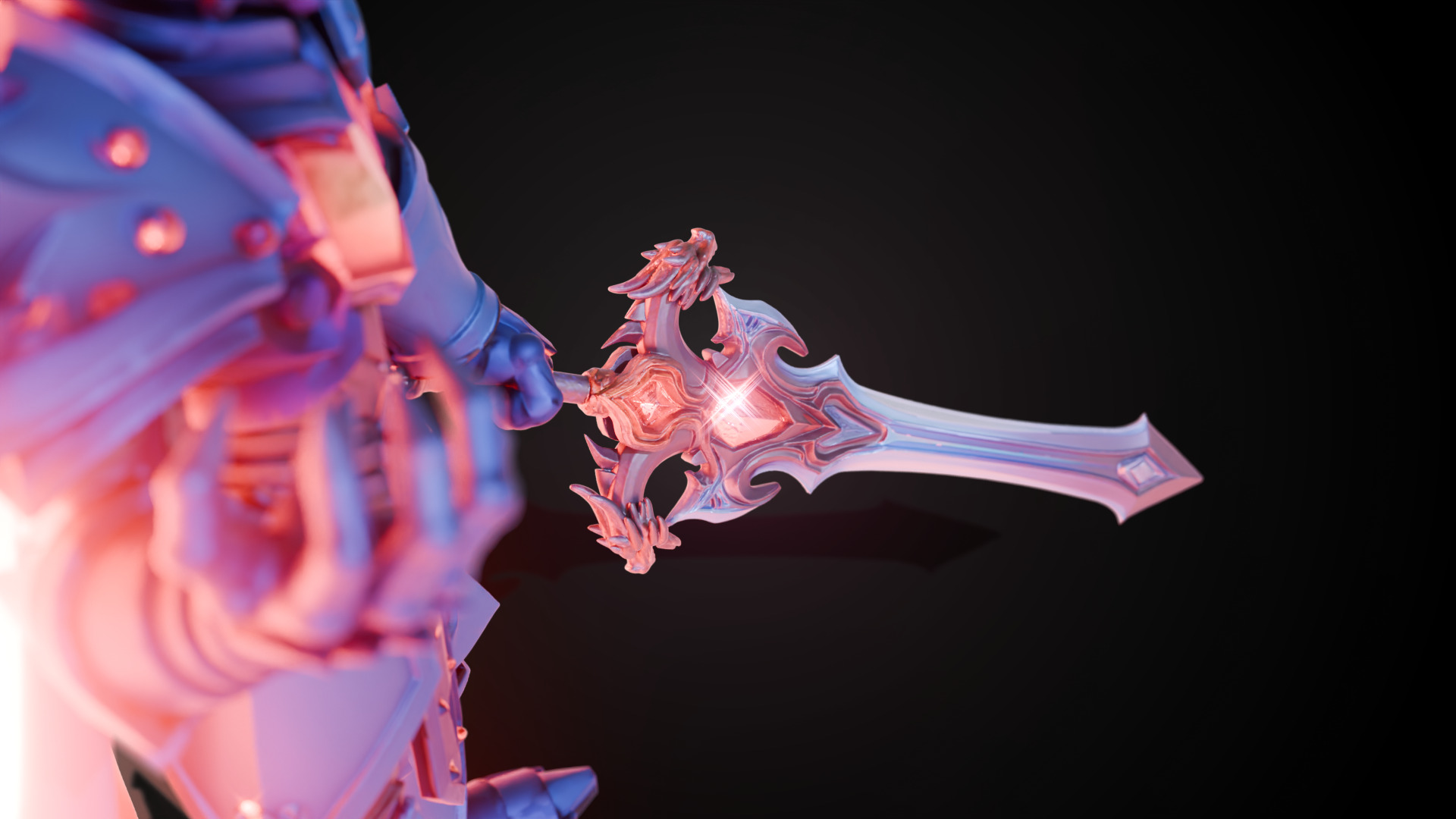 Stylized Sword - Dragonsoul Edge Emberfang - Game Ready 3D model_4