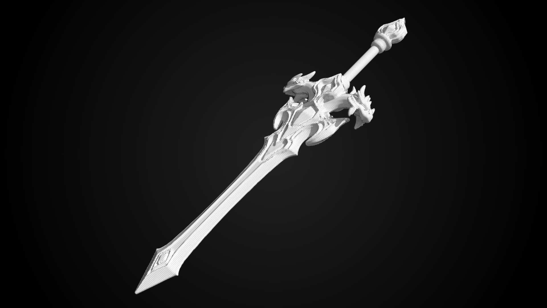 Stylized Sword - Dragonsoul Edge Emberfang - Game Ready 3D model_12