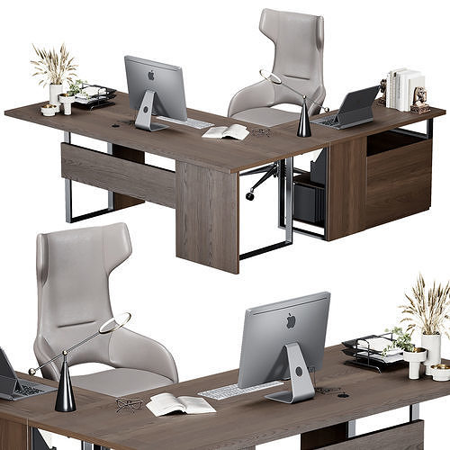 Office Furniture Manager set 24 3D model