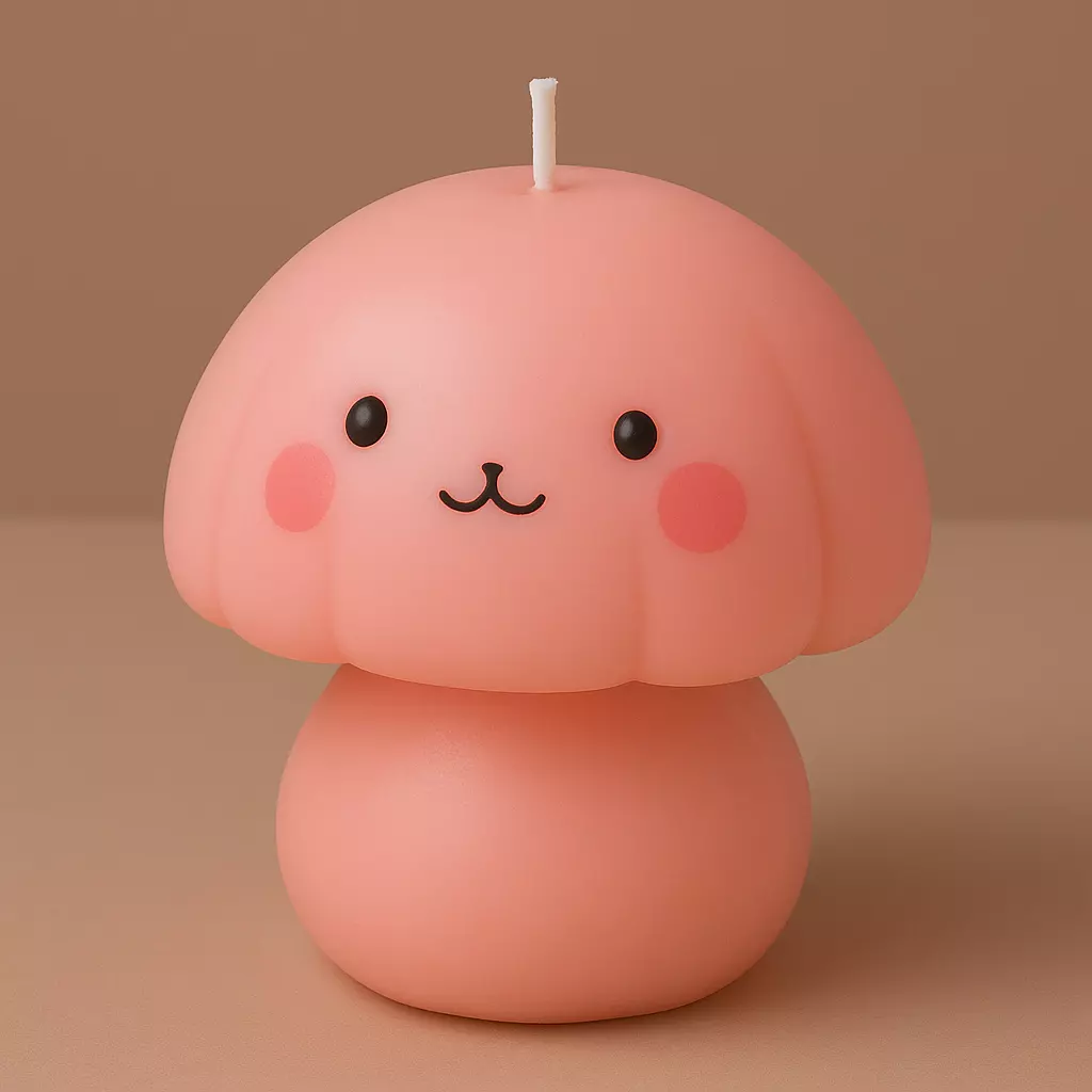 Cute Mushroom Candle Mold 3D print model_0
