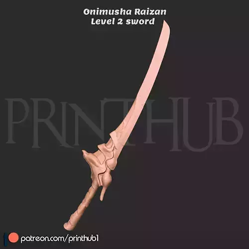 Raizan Sword Level 2  Onimusha Fan Art  Cosplay STL File