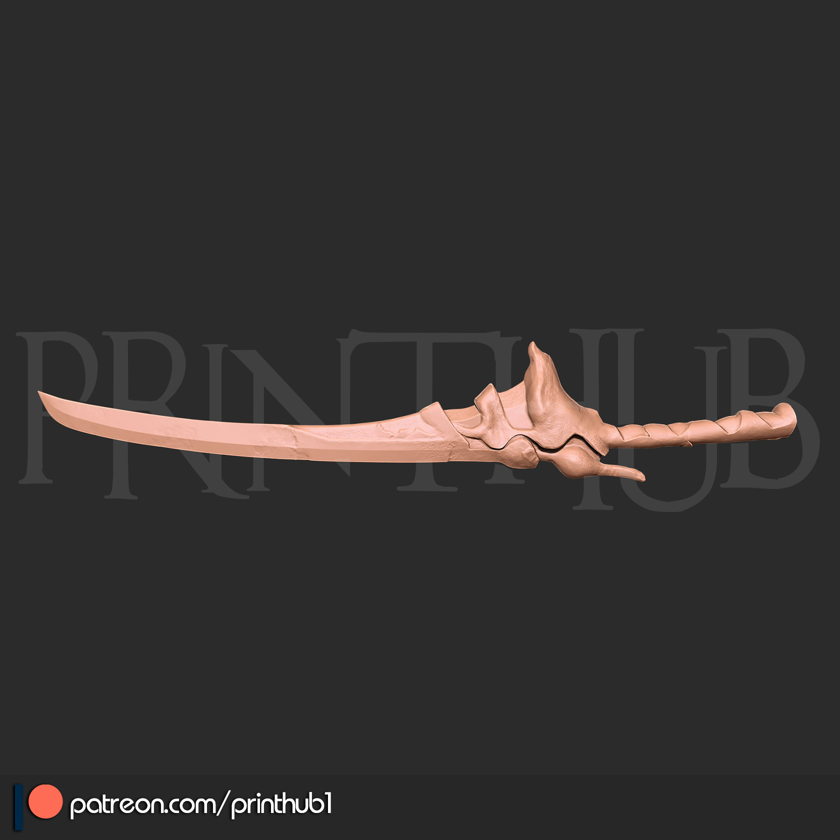 Raizan Sword Level 2  Onimusha Fan Art  Cosplay STL File 3D print model_3