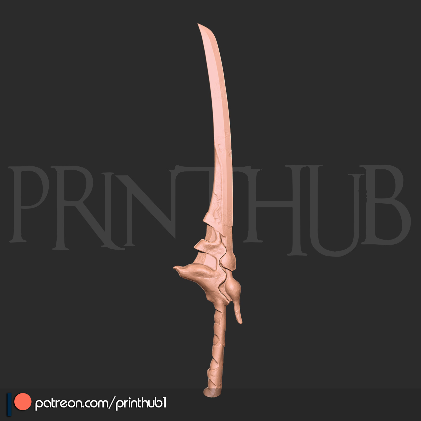 Raizan Sword Level 2  Onimusha Fan Art  Cosplay STL File 3D print model_7