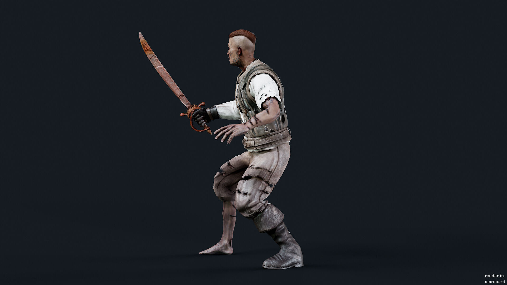 PIRATE UNDEAD 6 Low-poly 3D model_6