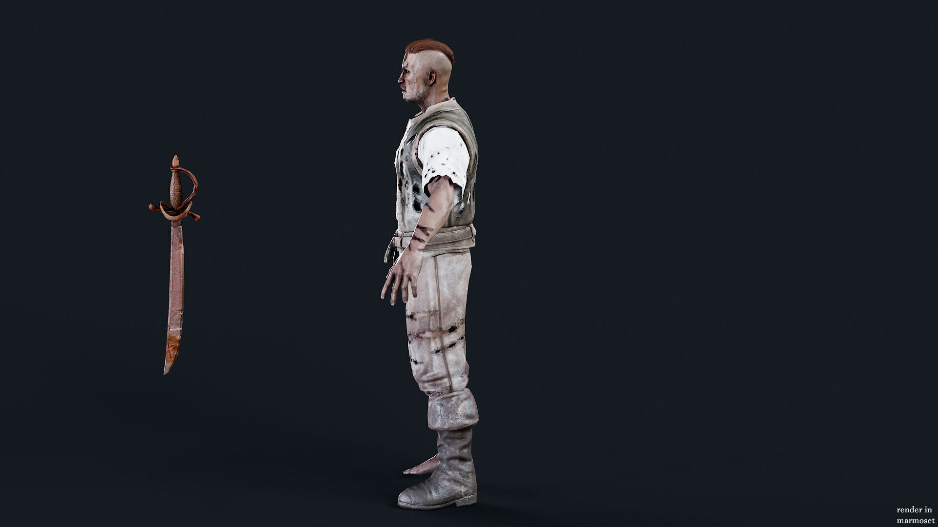 PIRATE UNDEAD 6 Low-poly 3D model_8