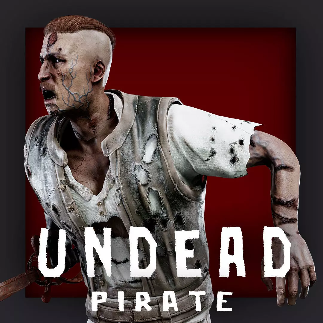 PIRATE UNDEAD 6 Low-poly 3D model_0