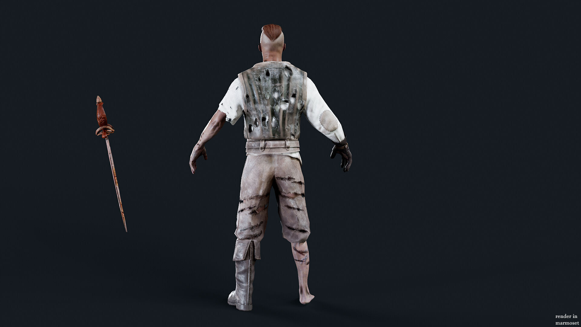 PIRATE UNDEAD 6 Low-poly 3D model_10