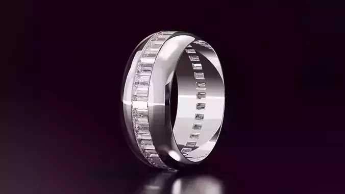 channel set baguette straight eternity band N09 54EU size