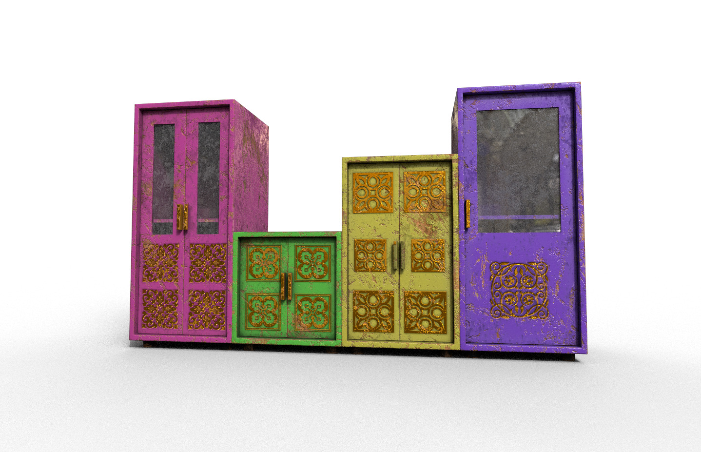 Pack 2 Sets Modern Furniture 3D Model Low-poly 3D model_2