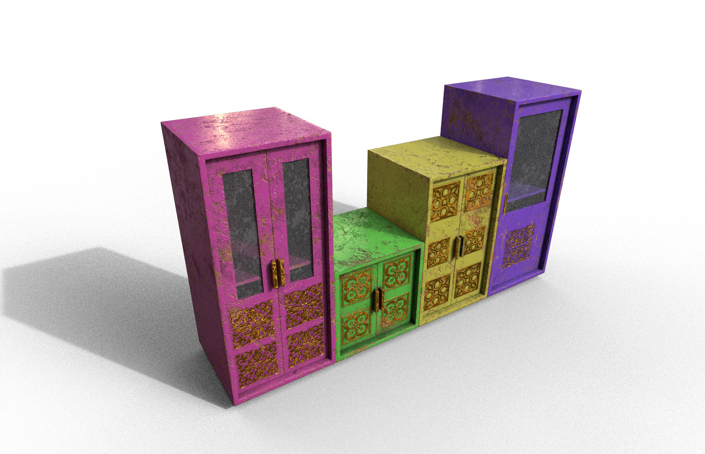 Pack 2 Sets Modern Furniture 3D Model Low-poly 3D model_9