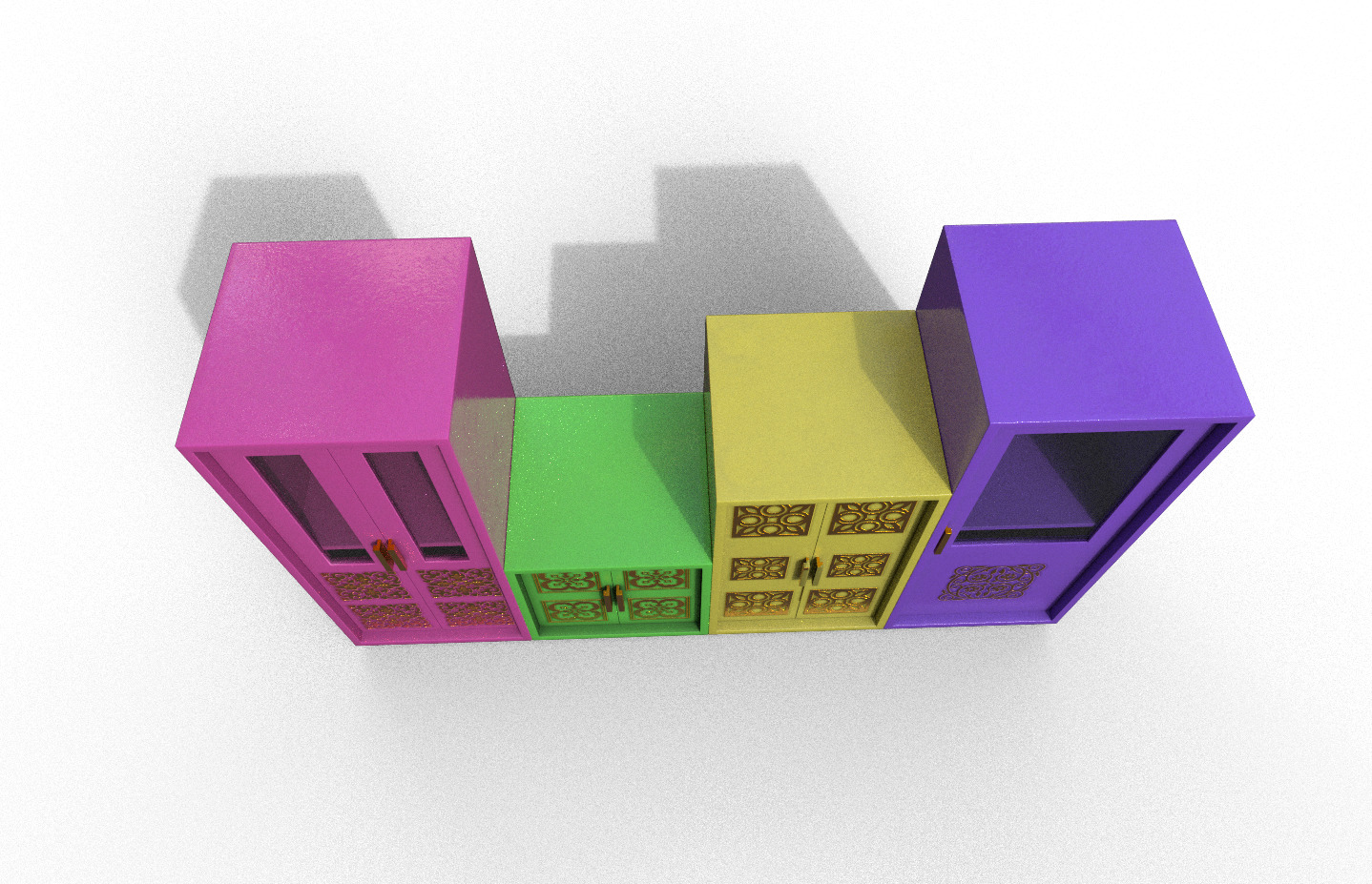 Pack 2 Sets Modern Furniture 3D Model Low-poly 3D model_4