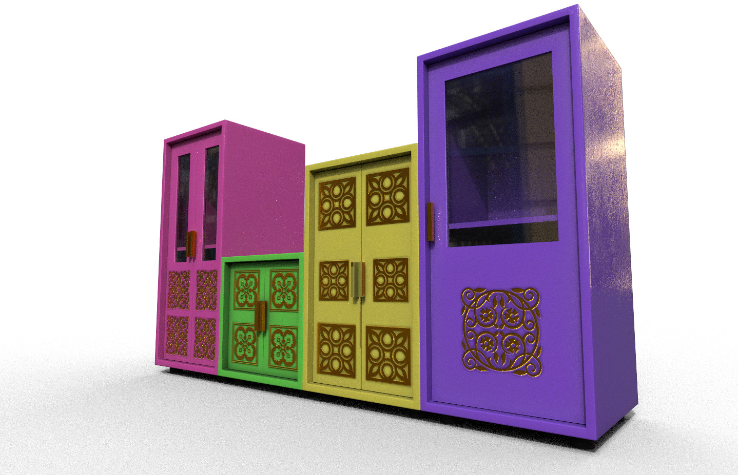 Pack 2 Sets Modern Furniture 3D Model Low-poly 3D model_6