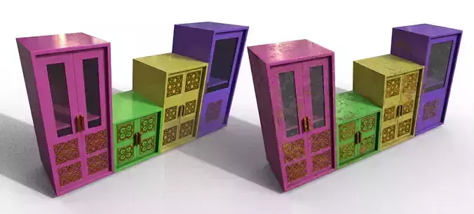 Pack 2 Sets Modern Furniture 3D Model