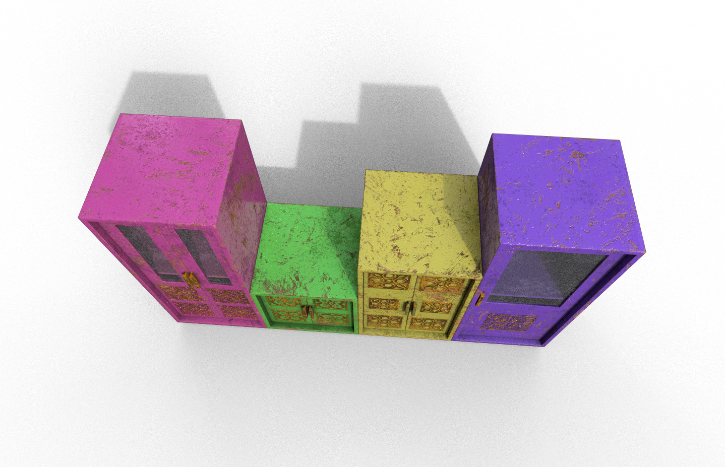 Pack 2 Sets Modern Furniture 3D Model Low-poly 3D model_17