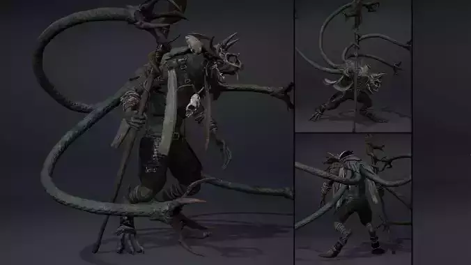 Dread Mage Tentacle Low-poly 3D model