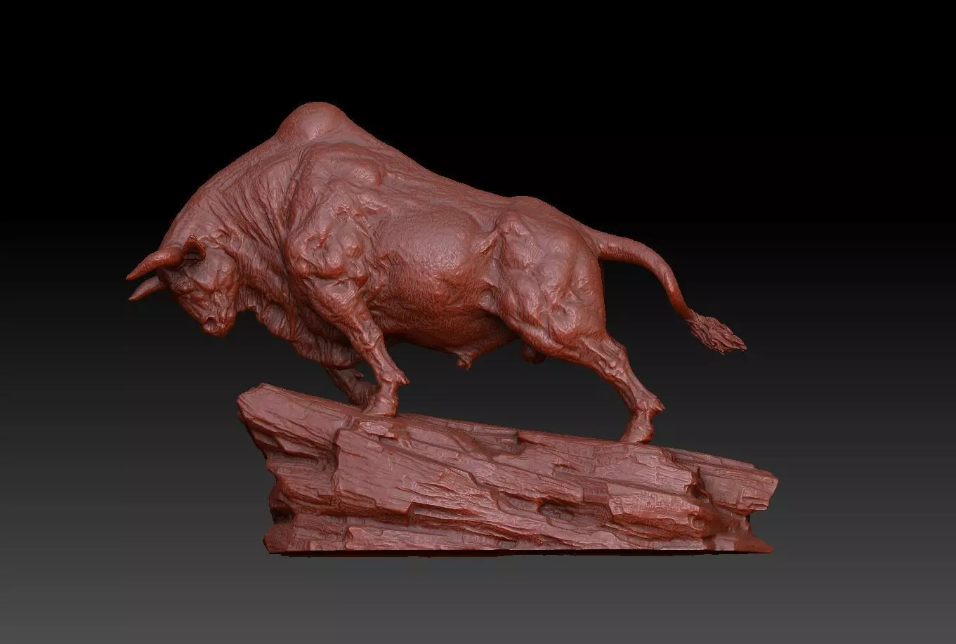 Pioneer cattle Wall Street Bulls cattle 3D print model_0