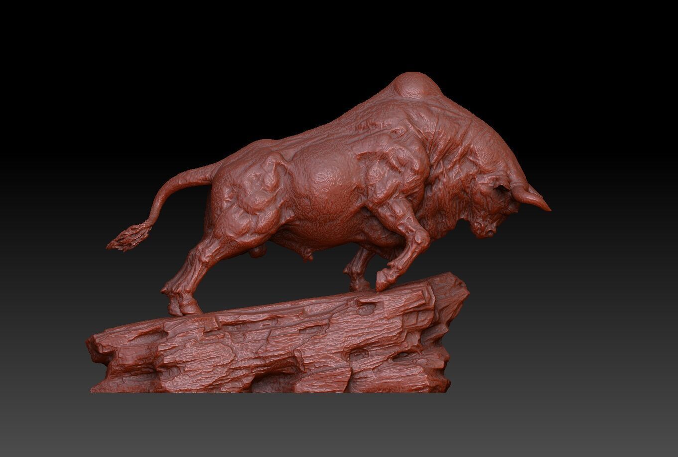 Pioneer cattle Wall Street Bulls cattle 3D print model_1