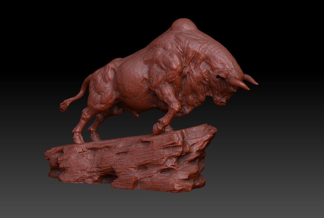 Pioneer cattle Wall Street Bulls cattle 3D print model_2