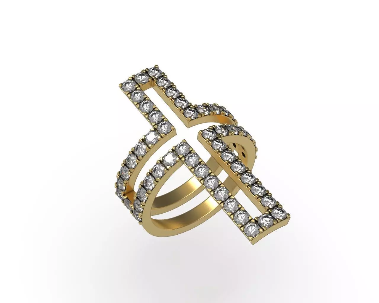 Diamond Cross Ring 3D print model