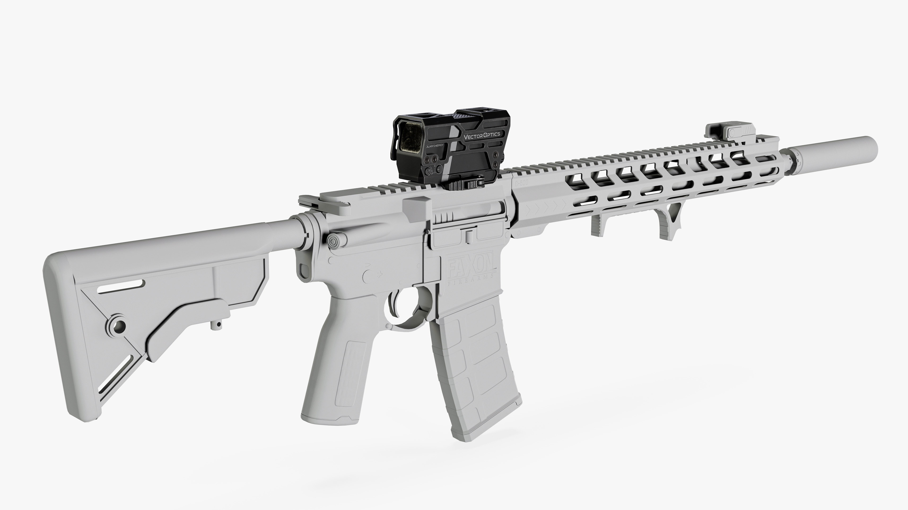 Solar Powered Red Dot Sight Low-poly 3D model_21