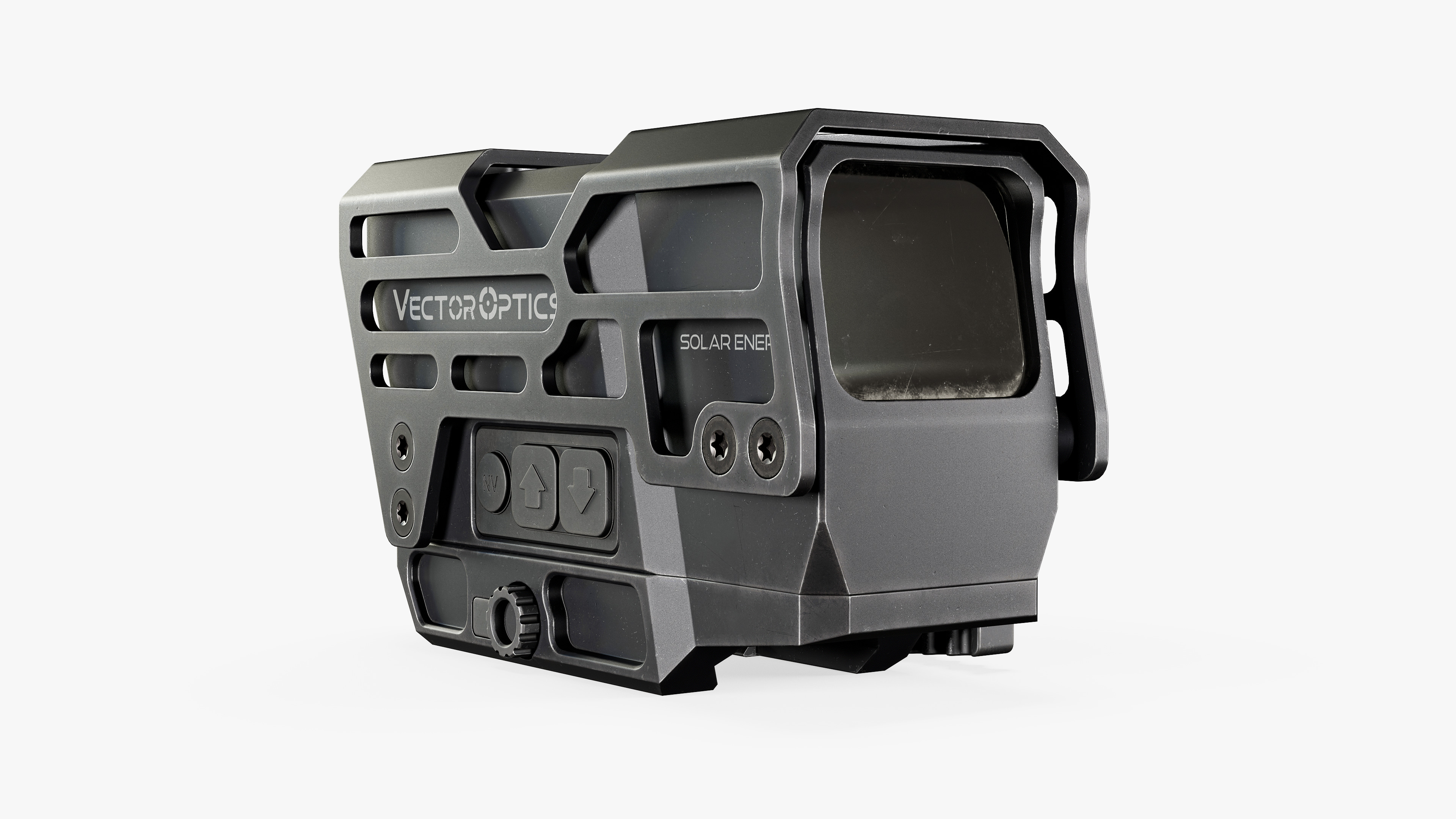 Solar Powered Red Dot Sight Low-poly 3D model_6