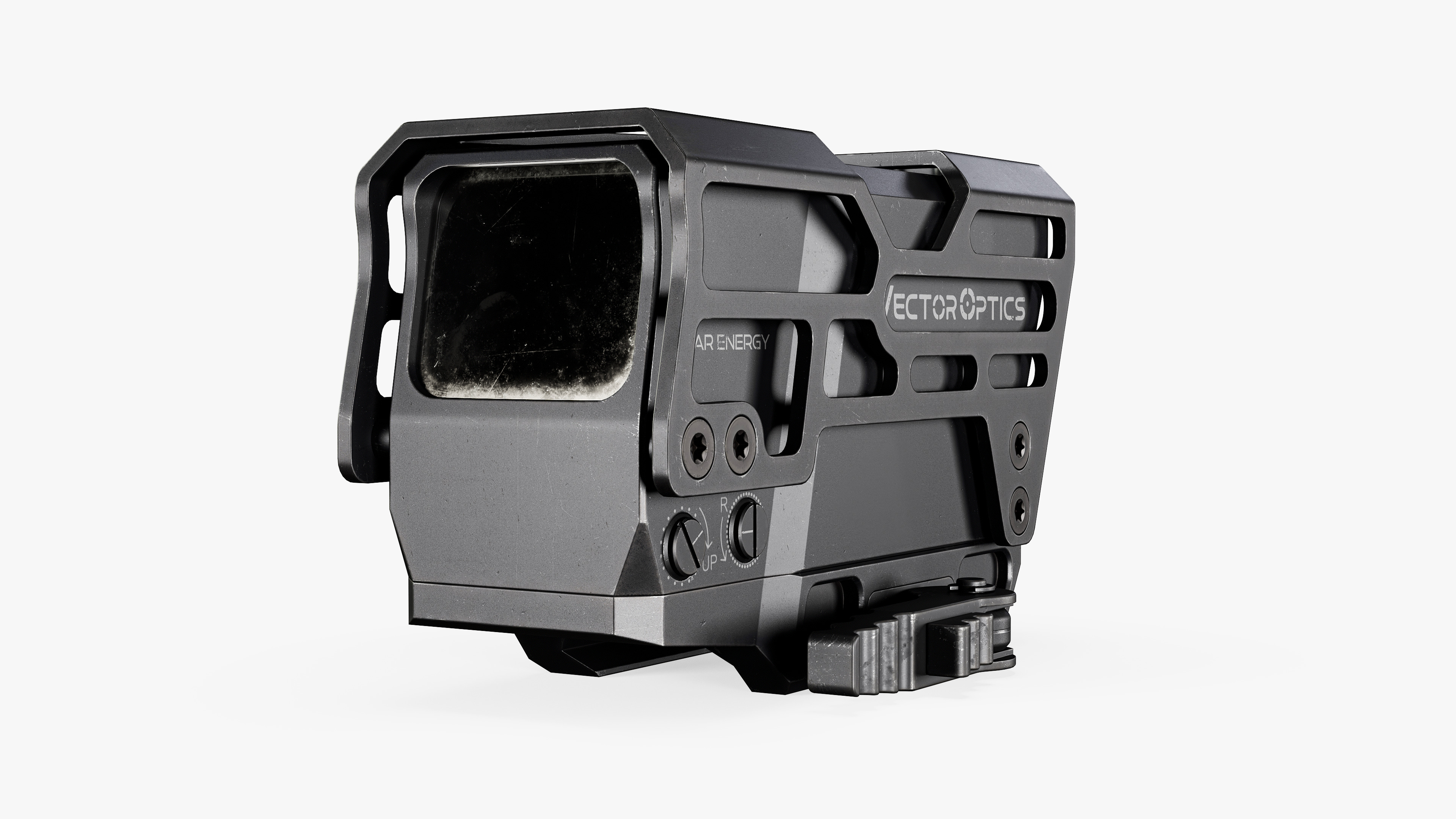 Solar Powered Red Dot Sight Low-poly 3D model_4