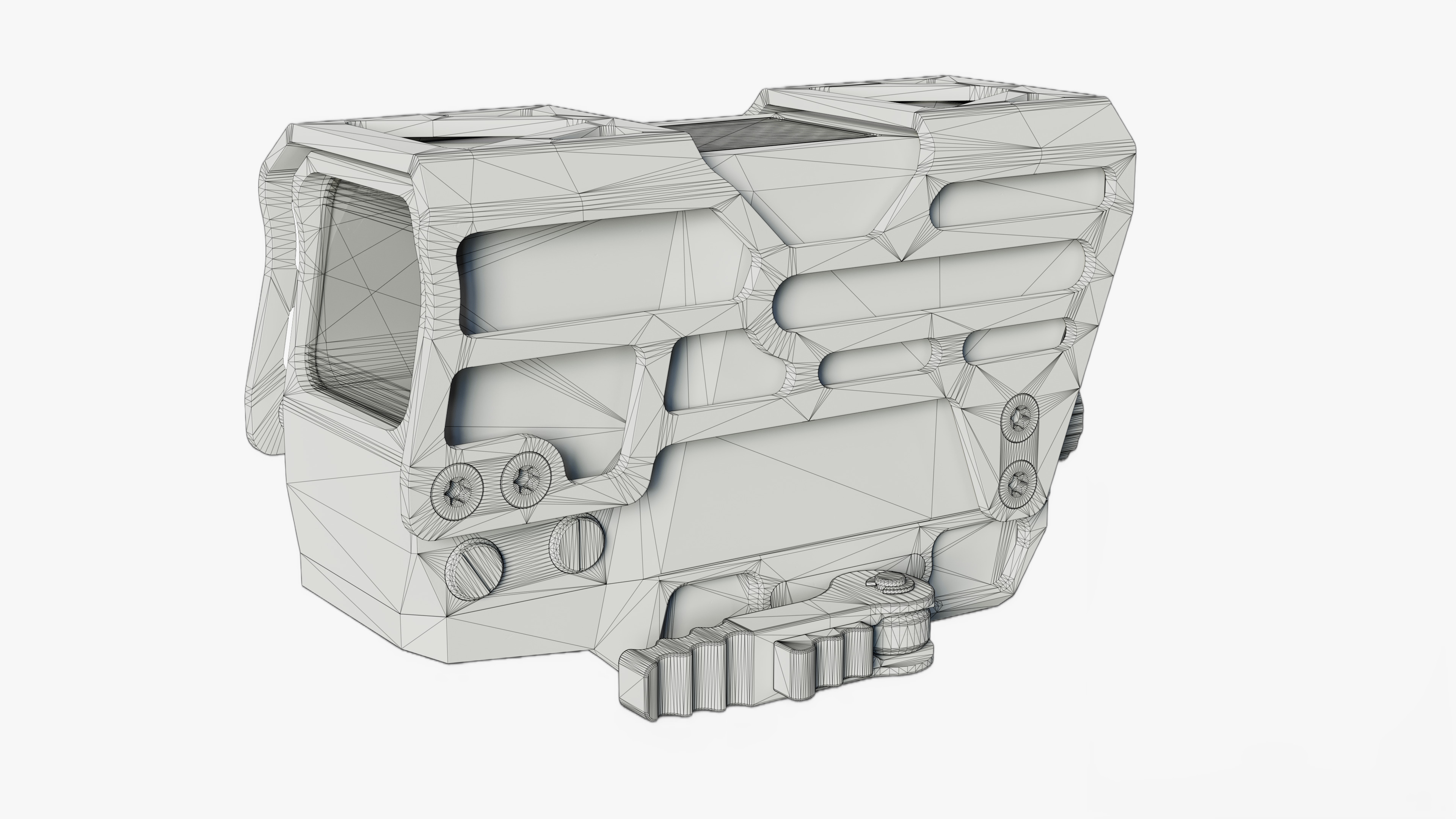 Solar Powered Red Dot Sight Low-poly 3D model_25