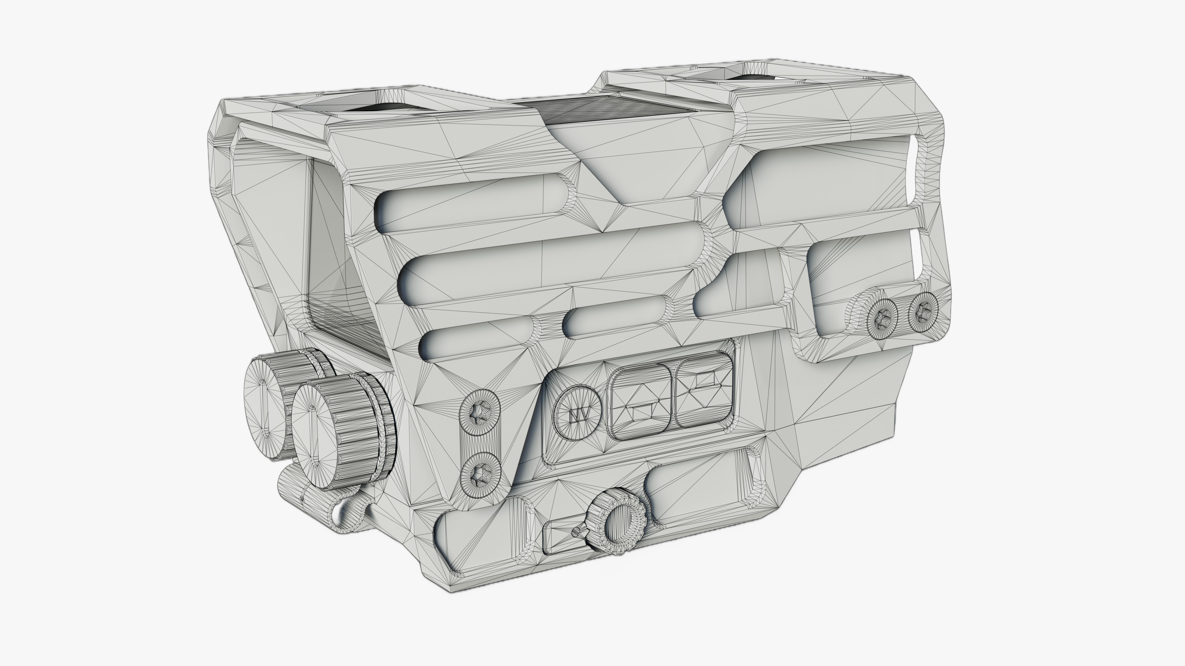 Solar Powered Red Dot Sight Low-poly 3D model_26