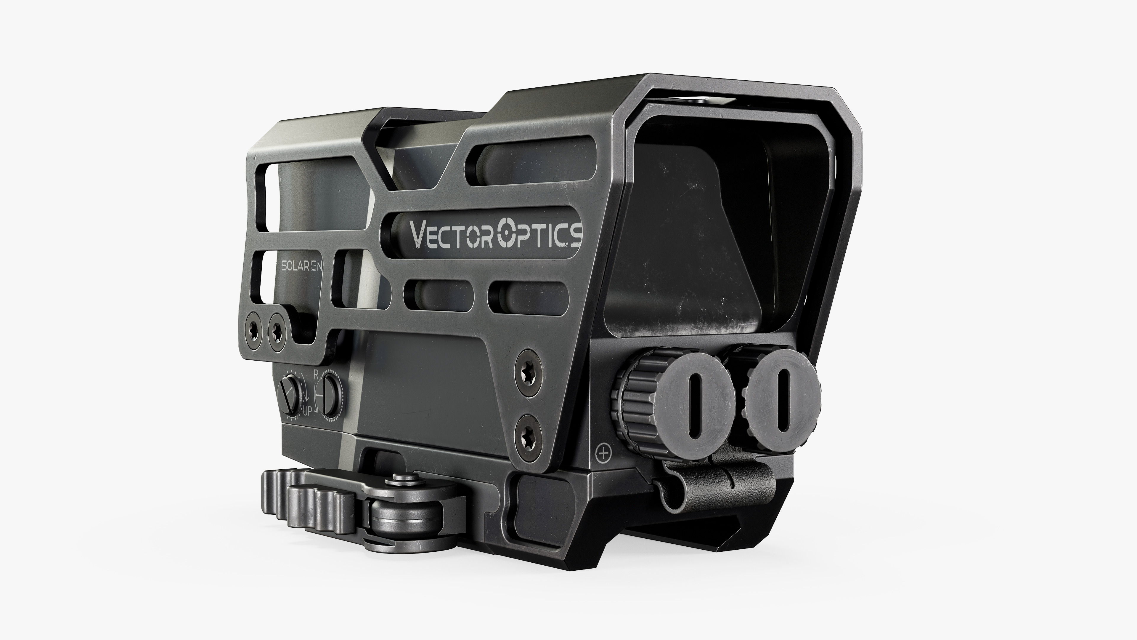 Solar Powered Red Dot Sight Low-poly 3D model_11