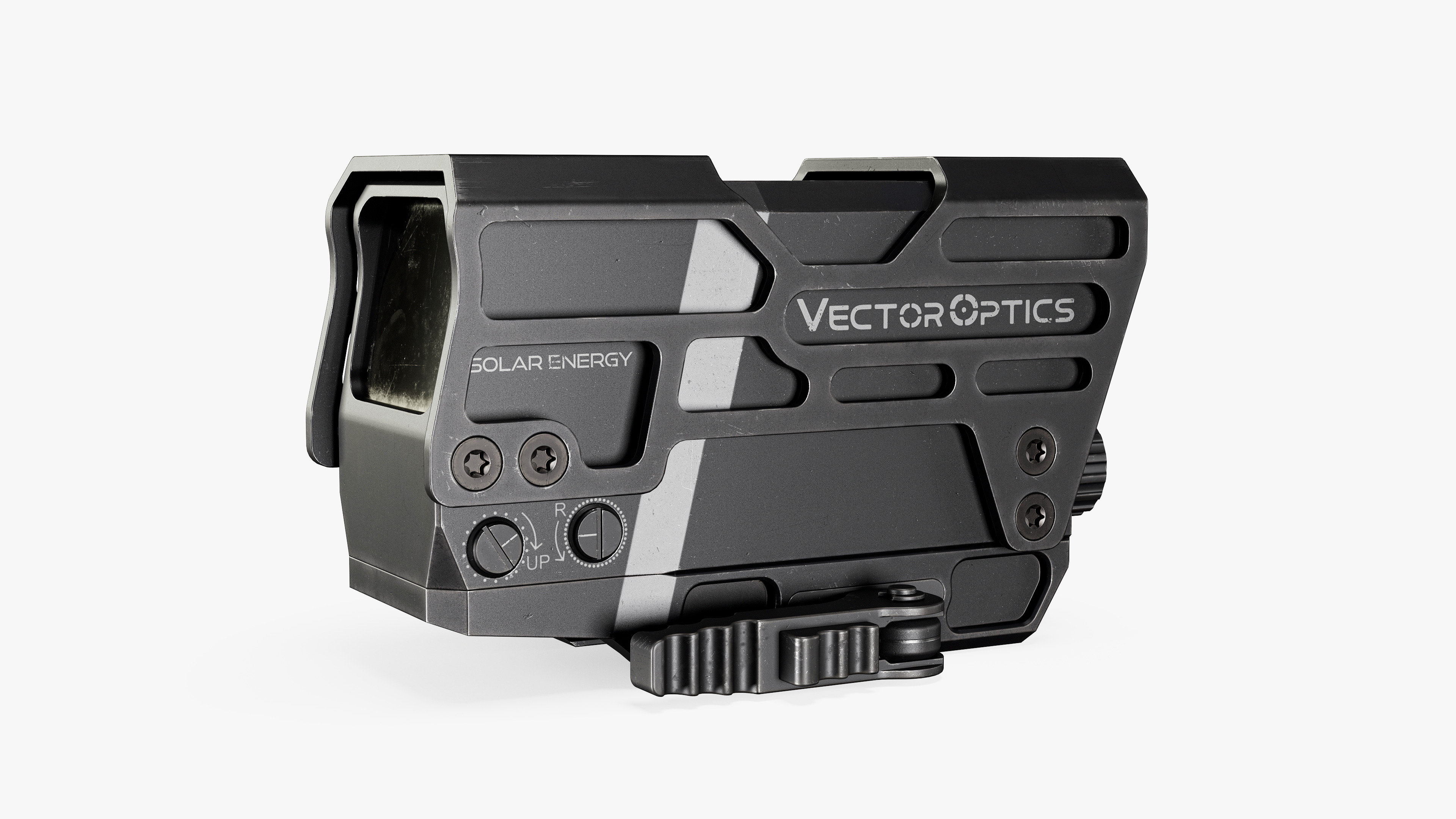 Solar Powered Red Dot Sight Low-poly 3D model_3