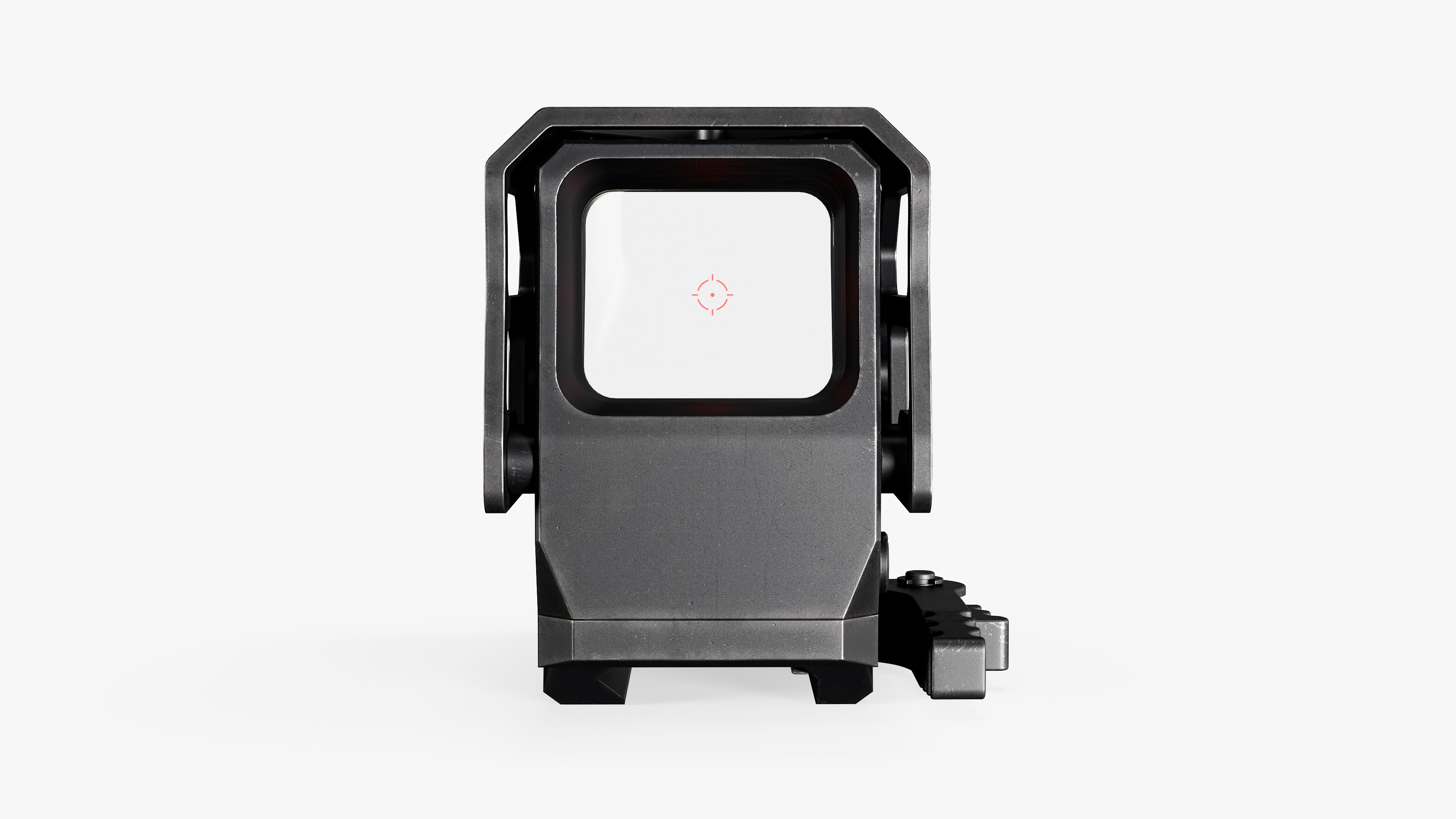 Solar Powered Red Dot Sight Low-poly 3D model_5