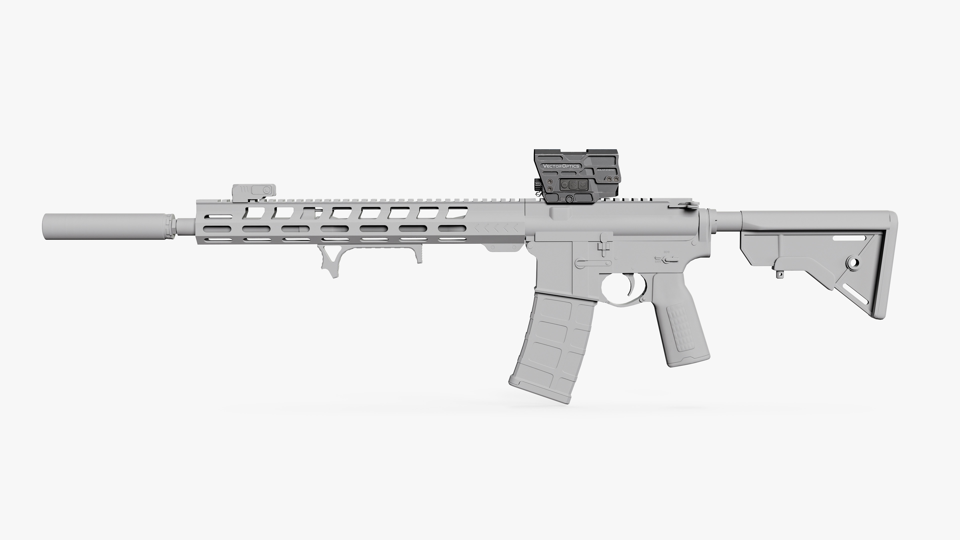 Solar Powered Red Dot Sight Low-poly 3D model_24