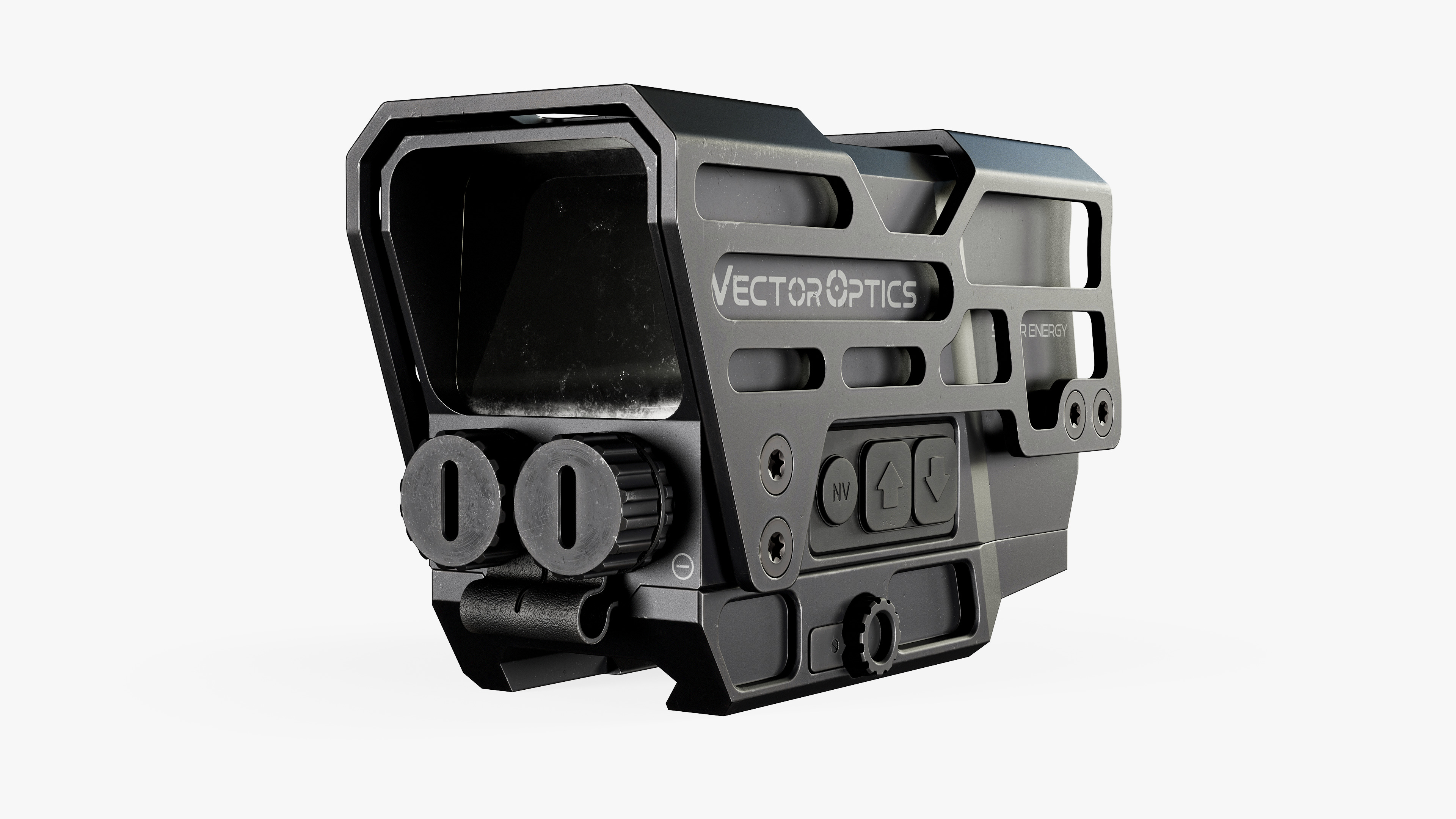 Solar Powered Red Dot Sight Low-poly 3D model_9