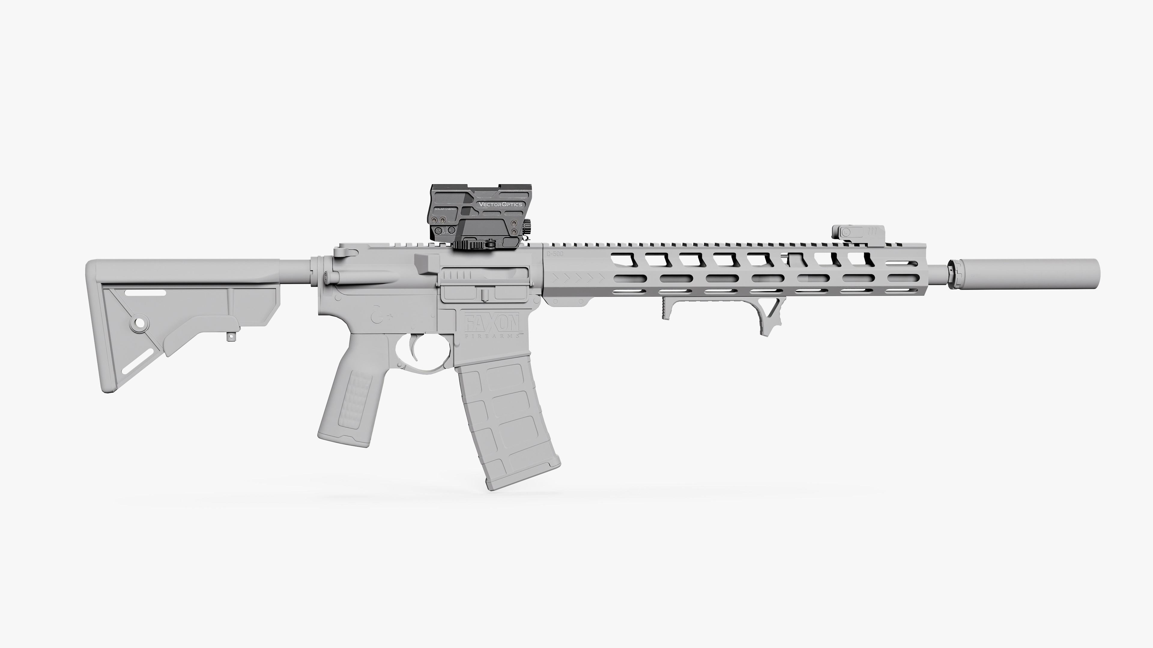 Solar Powered Red Dot Sight Low-poly 3D model_22