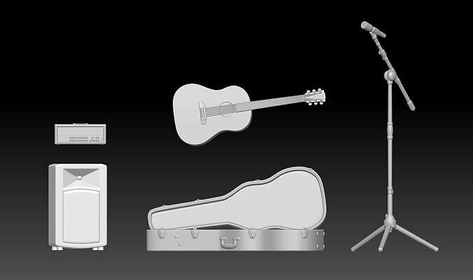 street musician props 3D print model