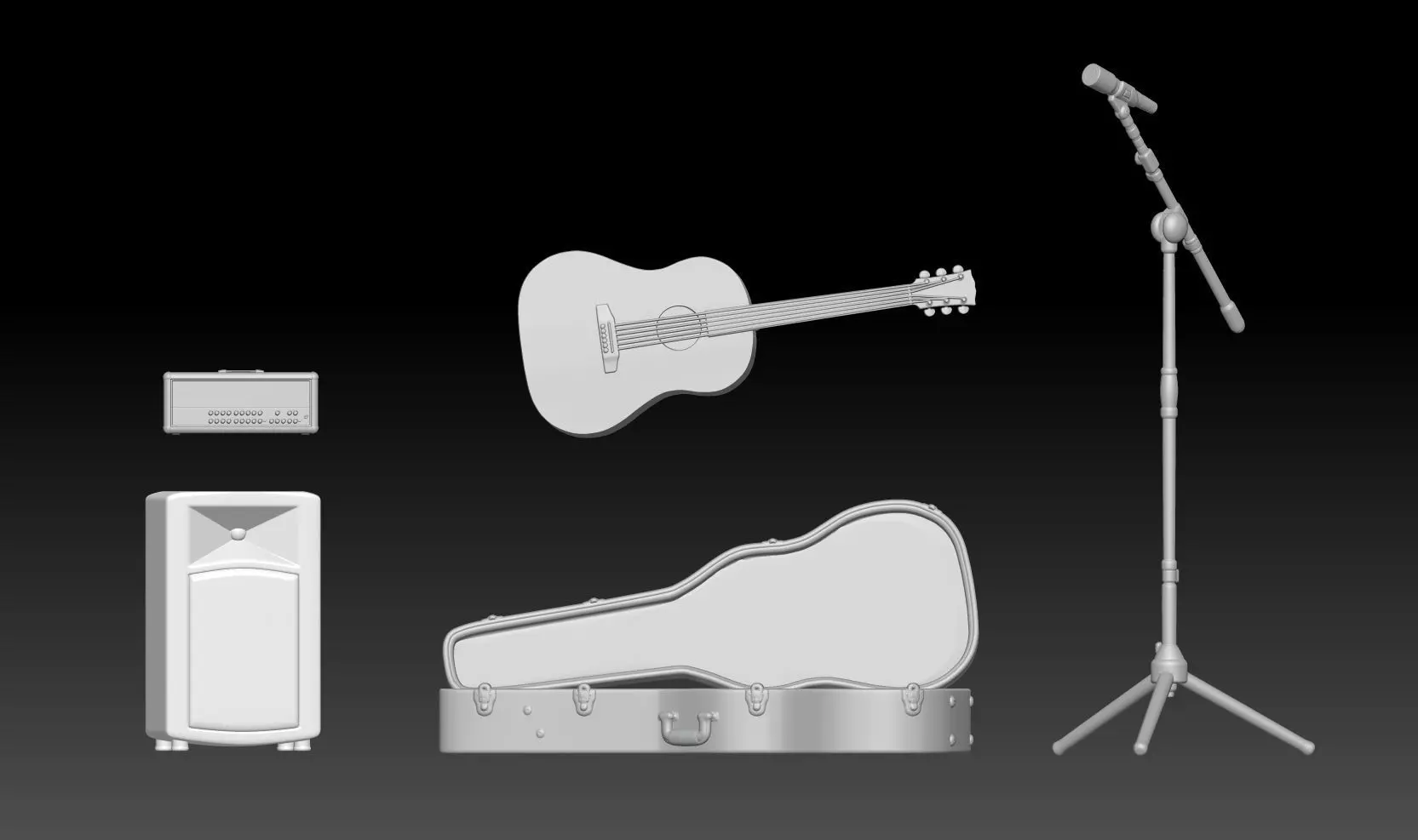 street musician props 3D print model_0