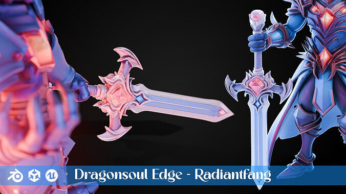 Stylized Sword - Dragonsoul Edge Radiantfang - Game Ready  3D model