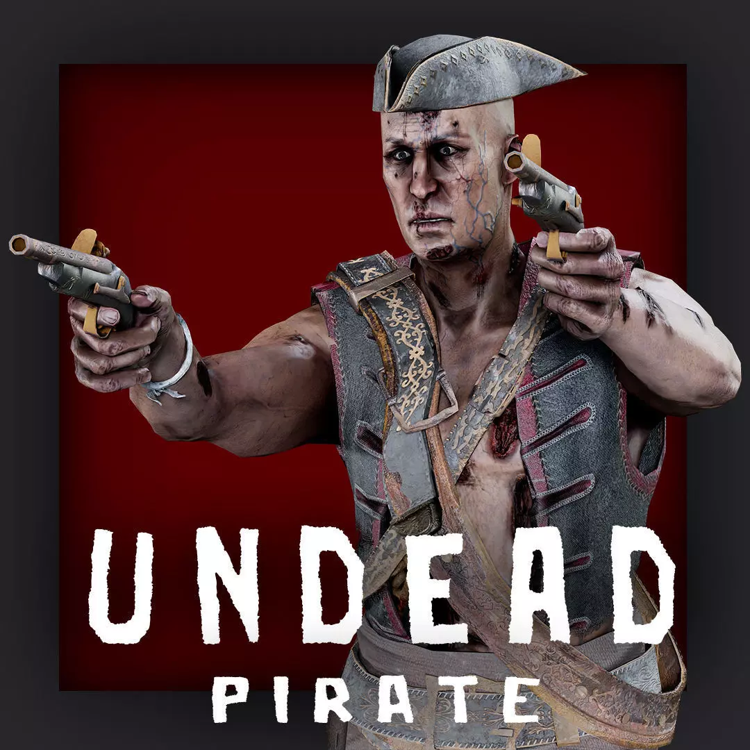 PIRATE UNDEAD 7 Low-poly 3D model_0