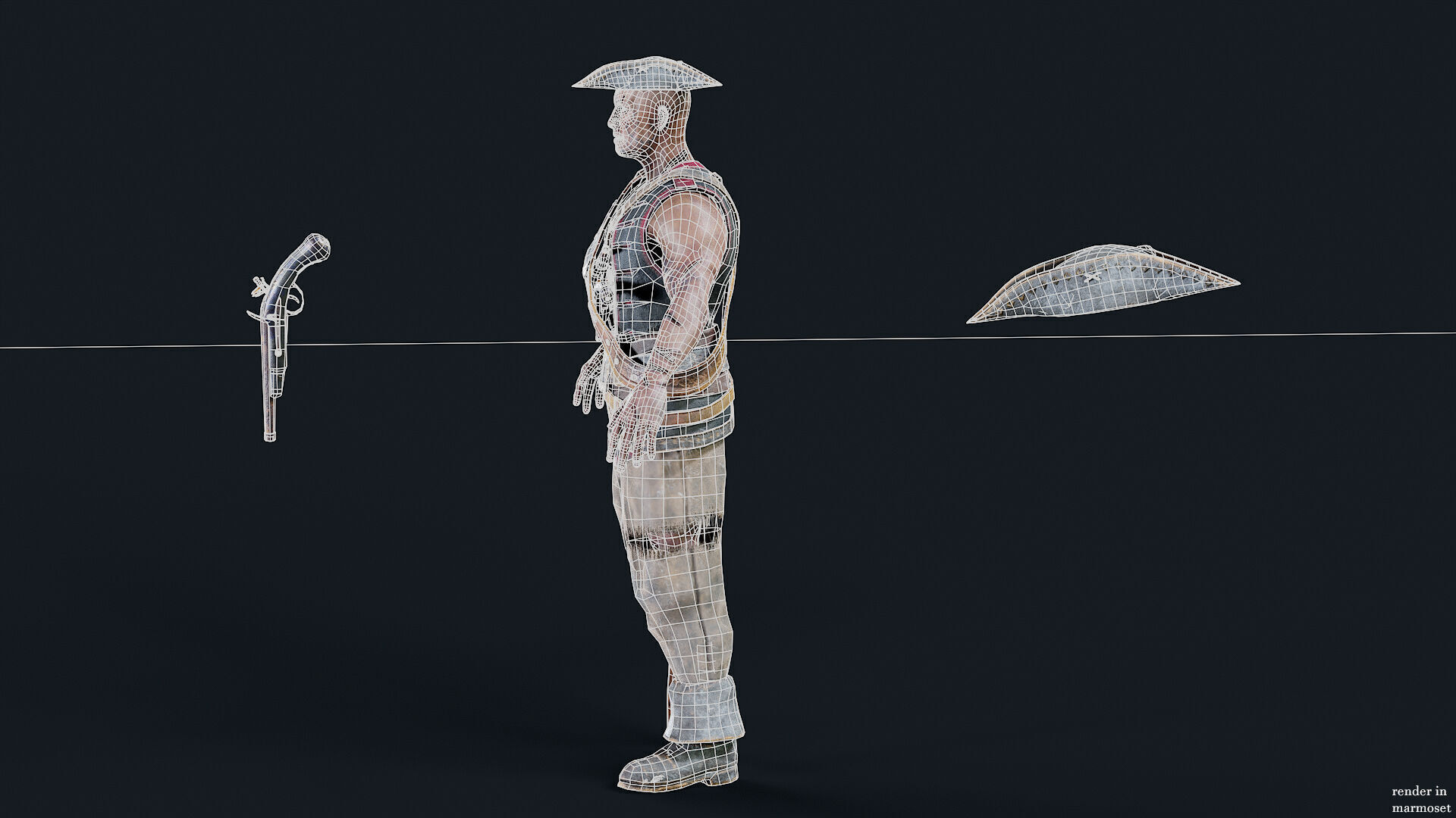 PIRATE UNDEAD 7 Low-poly 3D model_10