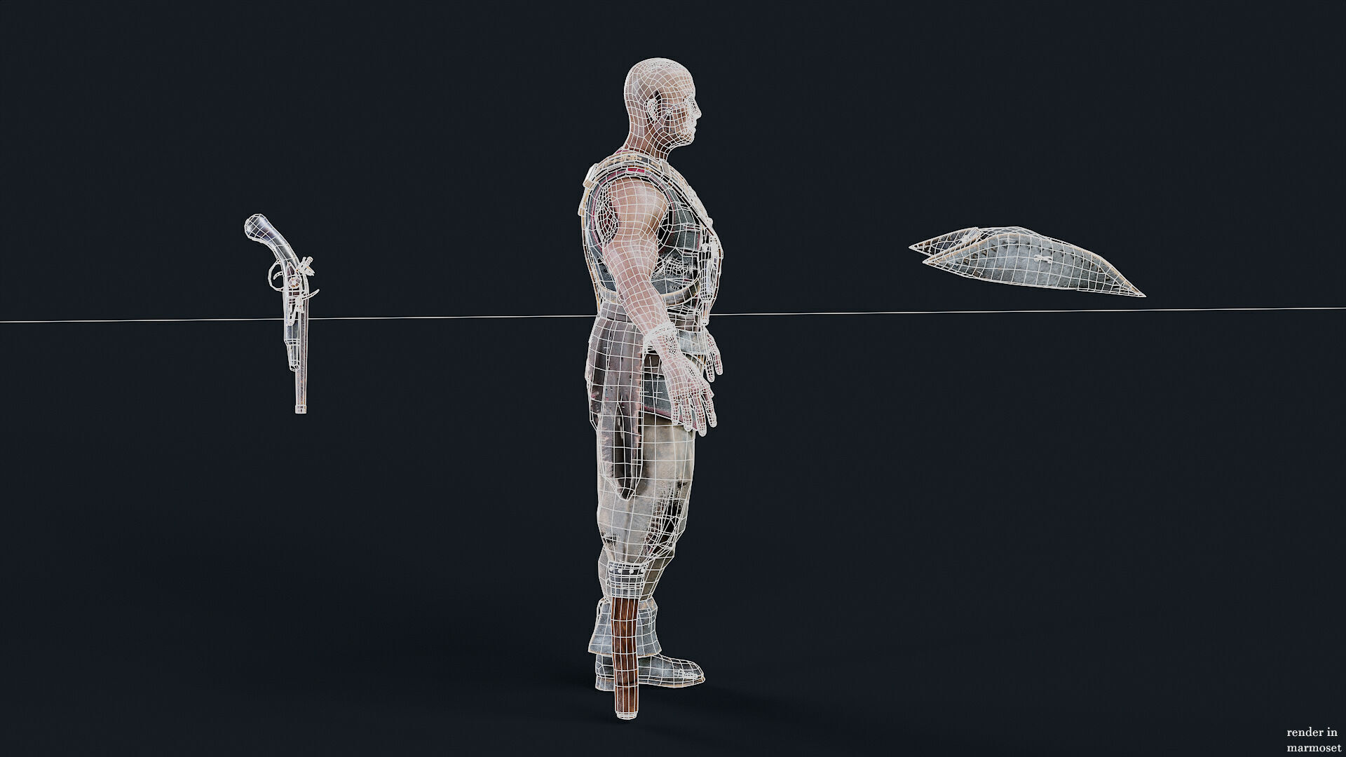 PIRATE UNDEAD 7 Low-poly 3D model_14