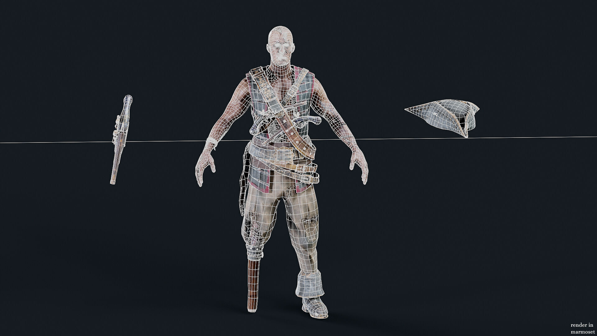 PIRATE UNDEAD 7 Low-poly 3D model_9