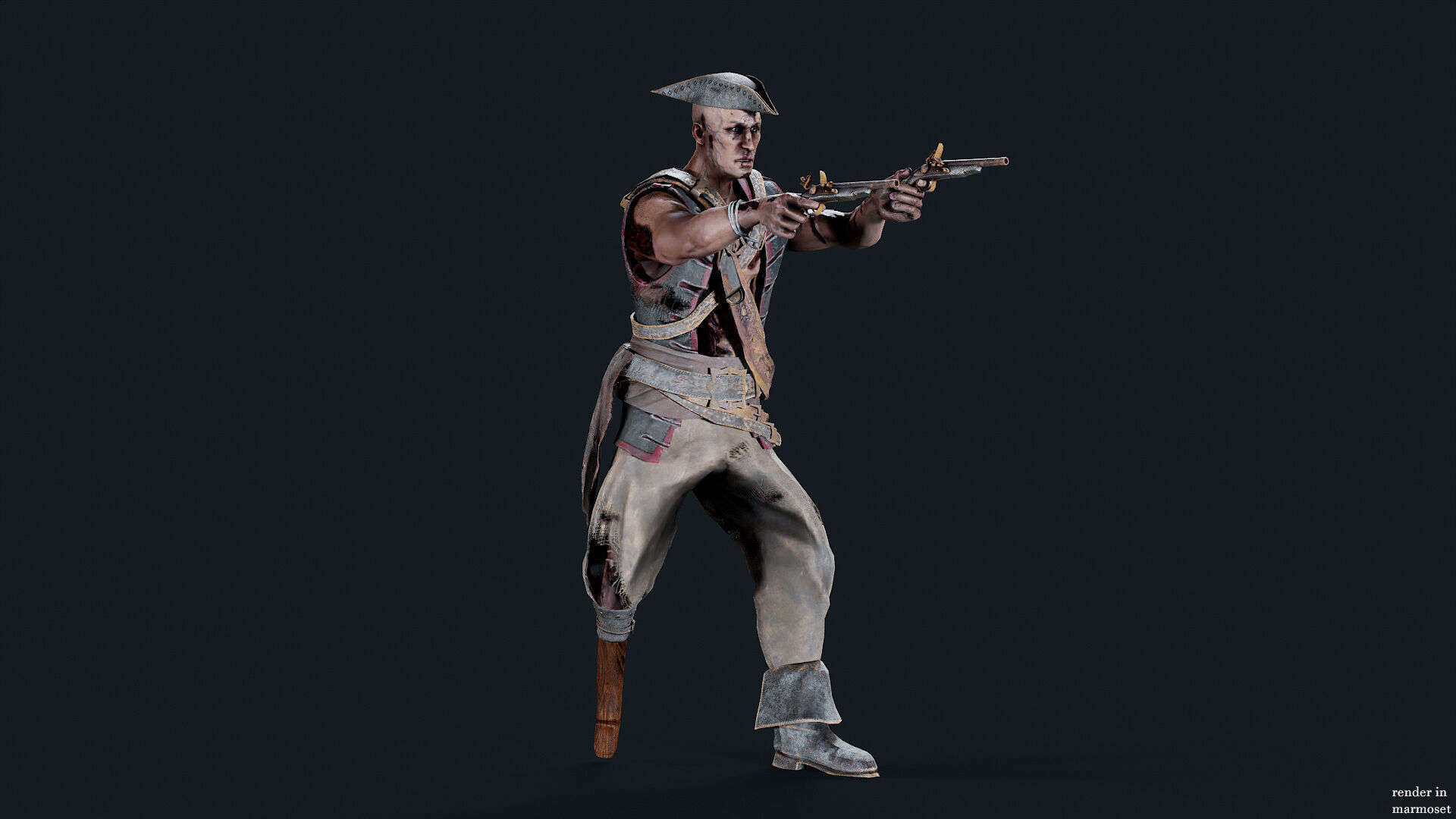 PIRATE UNDEAD 7 Low-poly 3D model_4