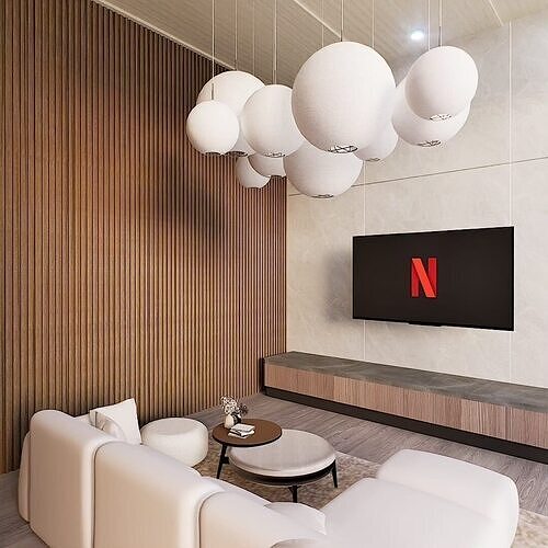 JAPANDI SCANDINAVIAN SIMPLE LIVING ROOM GOOD FOR RENDER PRACTICE 3D model