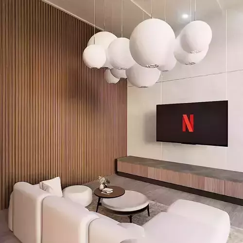 JAPANDI SCANDINAVIAN SIMPLE LIVING ROOM GOOD FOR RENDER PRACTICE