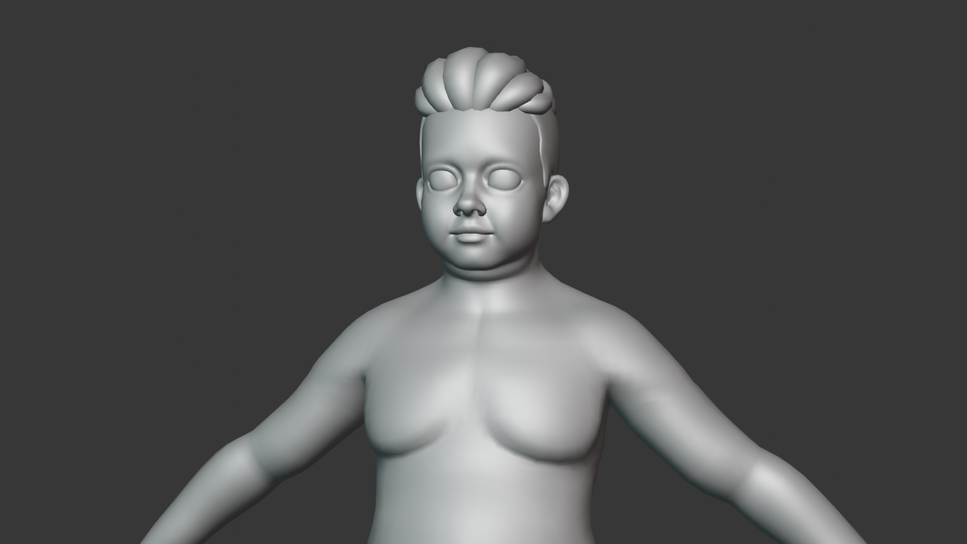 Stylized Fat Boy Body Base Mesh Rigged with IK FK Switch Low-poly 3D model_16