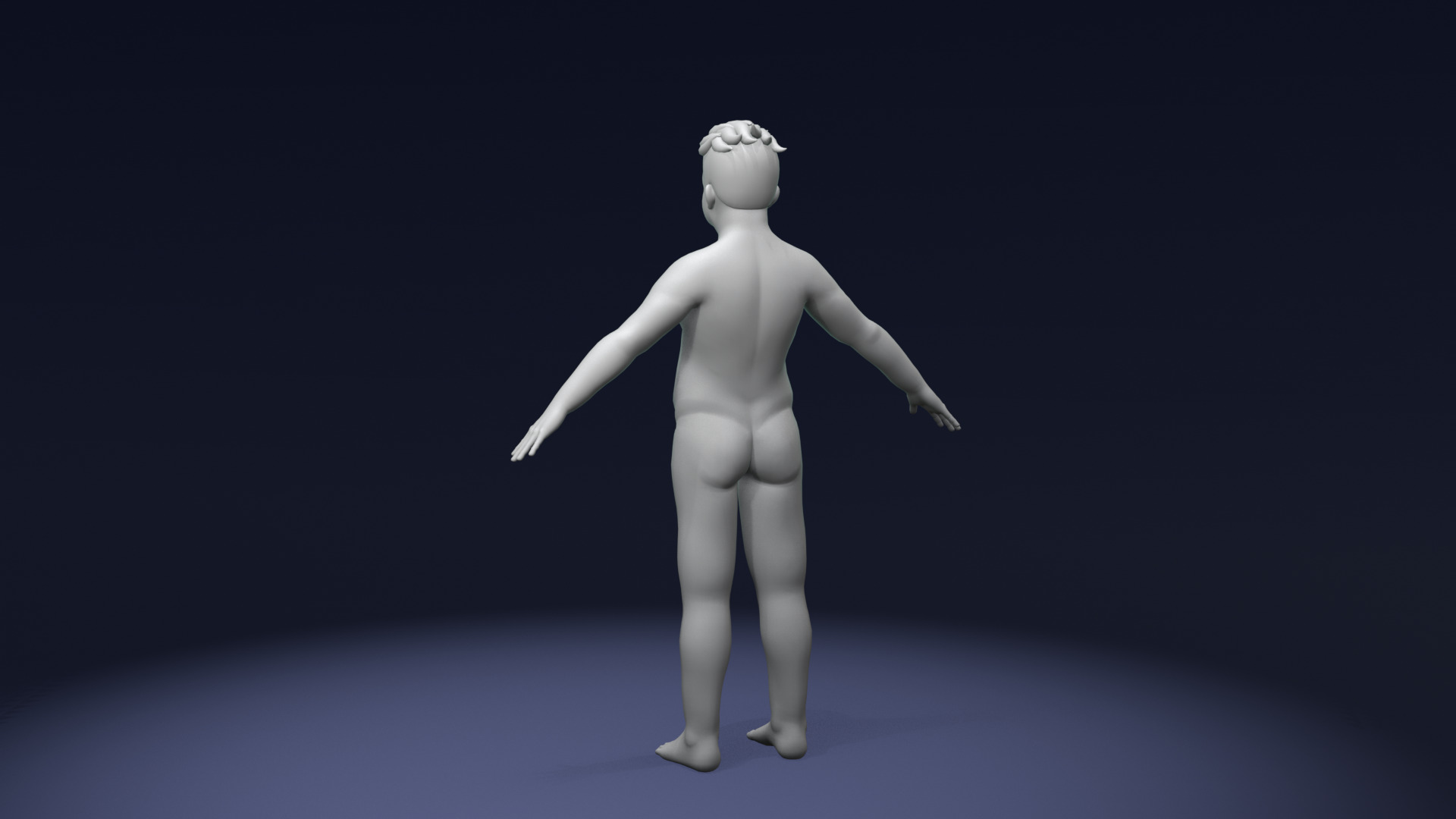 Stylized Fat Boy Body Base Mesh Rigged with IK FK Switch Low-poly 3D model_6
