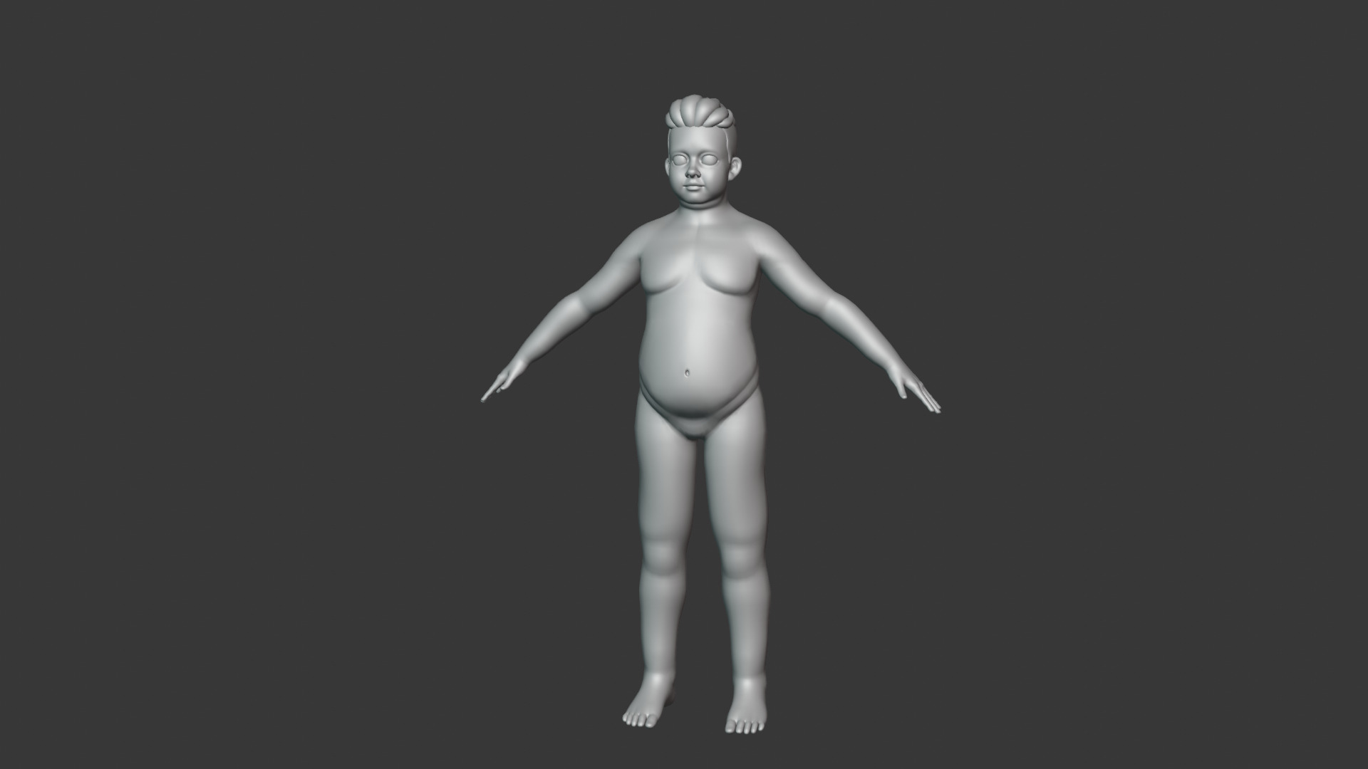 Stylized Fat Boy Body Base Mesh Rigged with IK FK Switch Low-poly 3D model_15