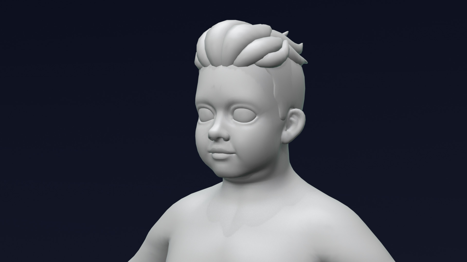 Stylized Fat Boy Body Base Mesh Rigged with IK FK Switch Low-poly 3D model_7