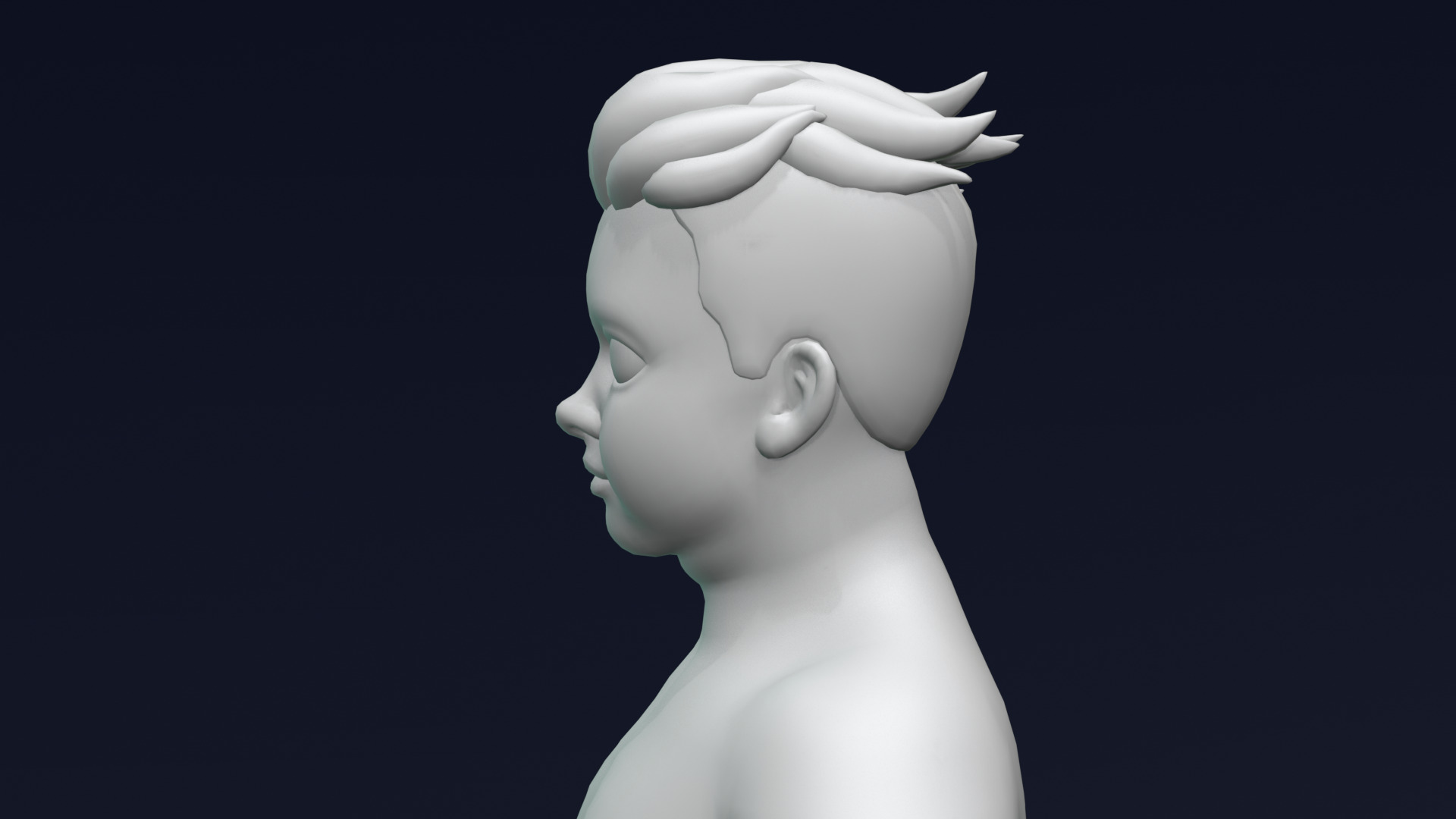 Stylized Fat Boy Body Base Mesh Rigged with IK FK Switch Low-poly 3D model_9