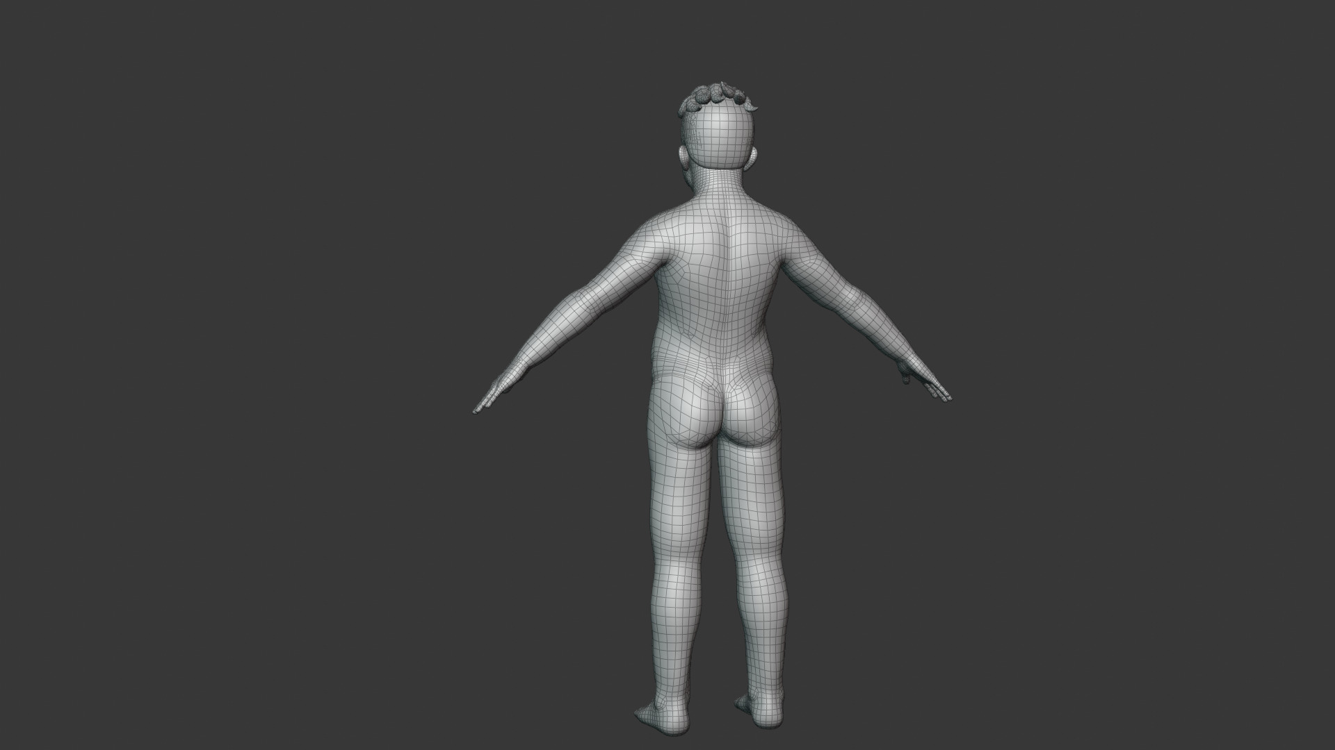 Stylized Fat Boy Body Base Mesh Rigged with IK FK Switch Low-poly 3D model_19